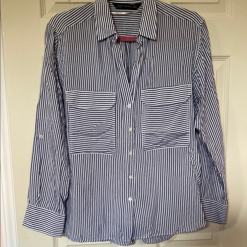 Zara Blue Striped Shirt